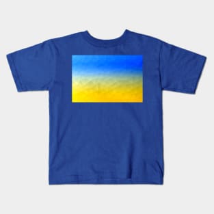 Ukraine yellow blue geometric mesh pattern Kids T-Shirt